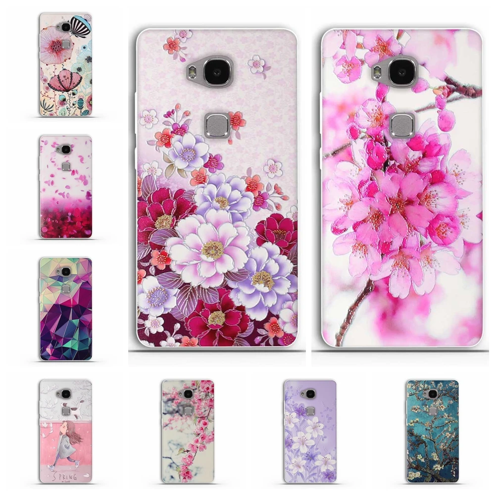 

Soft Silicone Case for Huawei Honor 5X KIW-L21 Phone Case Back Cover For Huawei honor5 X X5 GR5 Printing Pattern Shells Honor 5x