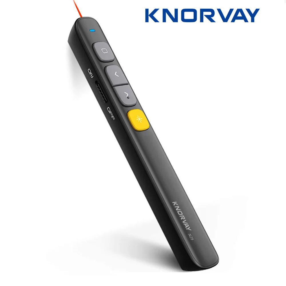 Knorvay N29 2.4 GHz RF مؤشر قلم لاسلكي USB باور بوينت مقدم التحكم عن بعد قلم ليزر لاسلكي عن بعد الأحمر مؤشر ليزر