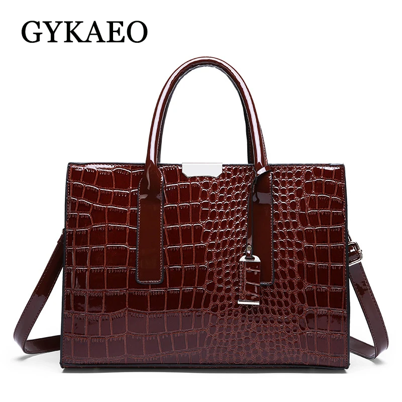 

Gykaeo 2019 Designer Handbags High Quality European and American Style Fashion Tote Bag Ladies Crocodile Pattern Shoulder Bags
