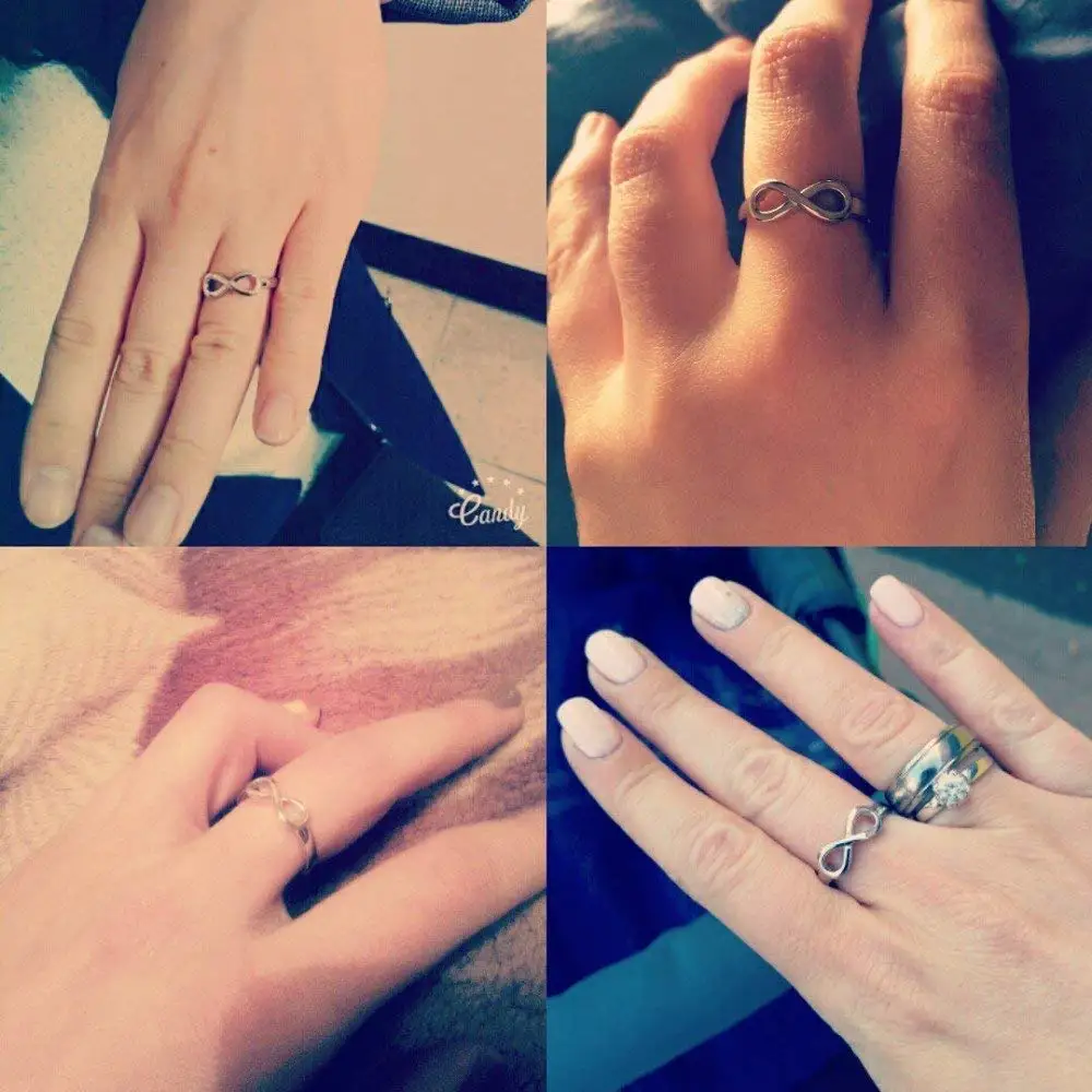 Personalized 925 Sterling Silver Infinity Rings for Women Engraving Promise Rings Engagement Wedding Eternity Ring (RI103716)