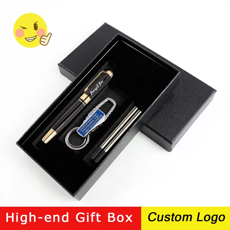 

1set Metal Fashion Signature Pen Business Gel Pen Advertising Gift Pen With Gift Box Custom LOGO Carving Name Student Stationery