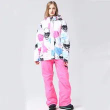 Genuine Winter Snow Jacket Women Ski Suit Female Snow Jacket And Pants Windproof Waterproof Colorful Clothes Snowboard Sets 