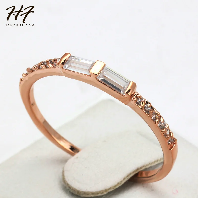 

Top Quality Concise Classical Rose Gold Color Fashion Ring Austrian Crystals Full Sizes HotSale R370 R371