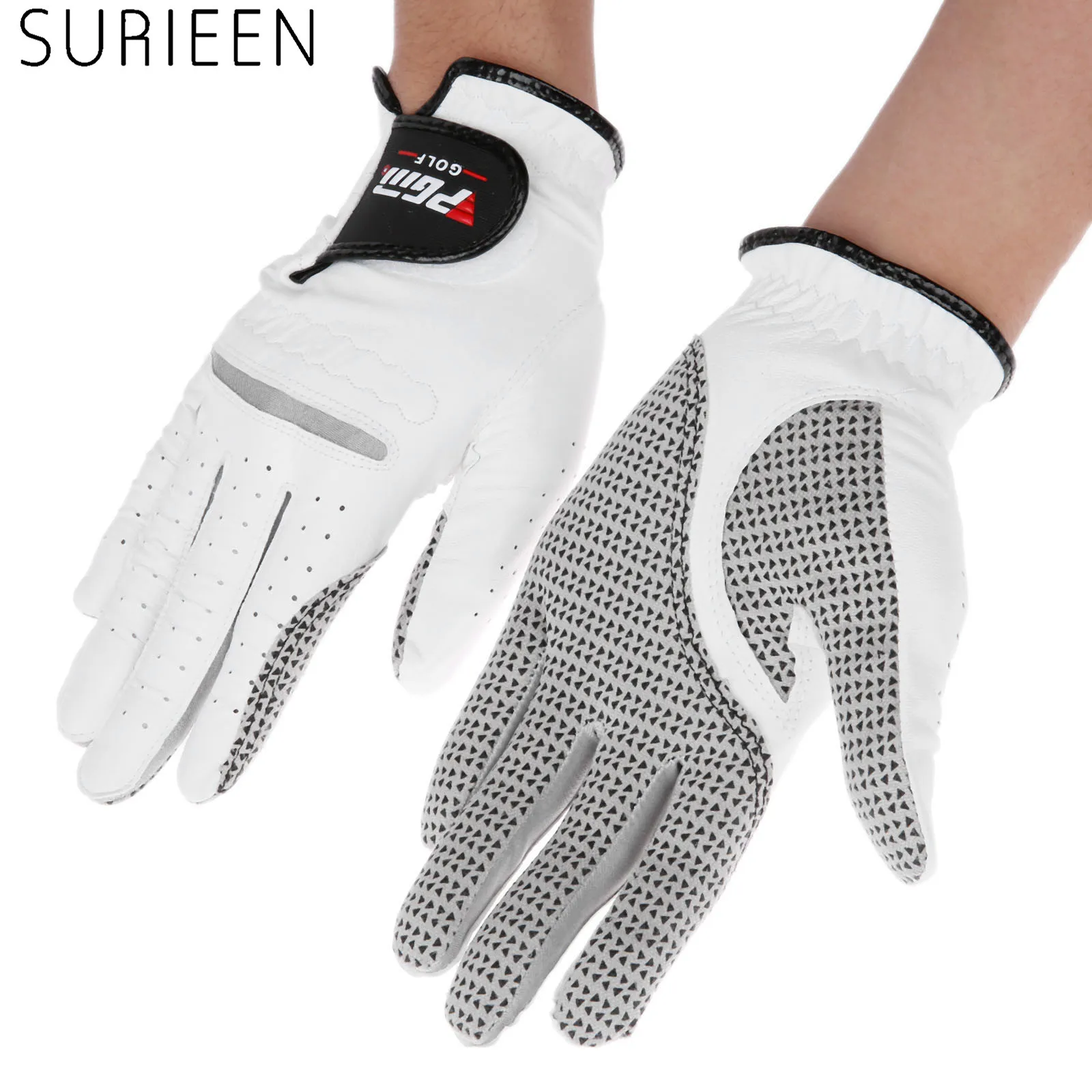 SURIEEN Cabretta кожаные перчатки для гольфа мужские левая и правая рука мягкая дышащая овчина противоскользящие мужские перчатки для гольфа спортивные