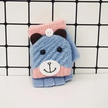 ARLONEET зимний, утепленный, для детей перчатки вязанные варежки с вышивкой для мальчиков и девочек комплект из двух частей с бархатом, чтобы согреться ремни перчатки CJ10