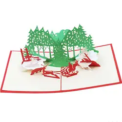 Выдалбливают поздравительная открытка 3D Рождественский подарок поздравительная бумага