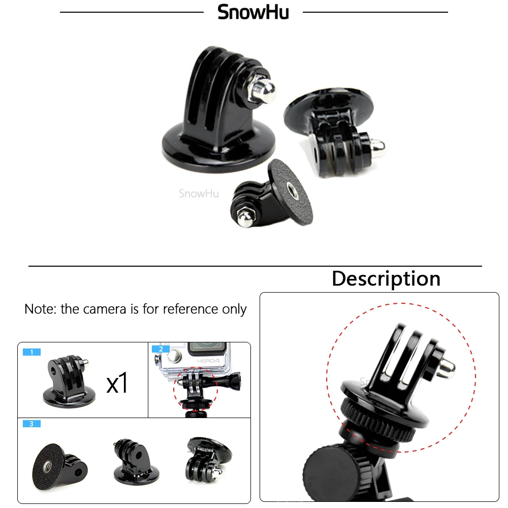 SnowHu для Gopro штатив монопод адаптер Аксессуары для Go pro Hero 8 7 6 5 4 3+ SJ4000 для xiaomi yi аксессуары для EKEN