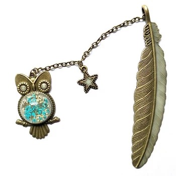 

Office Accessories Cute Luminous Glow In The Dark 8 Styles Owl Bookmark Label Read Maker Feather Bookmark