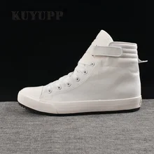 KUYUPP Flat Heel Men’s Shoes Autumn Winter Ankle Boots Male Snow Boots Casual British Style Men Canvas Shoes Size39-44 h102