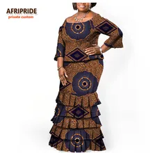 17 AFRIPRIDE Autumn african women Two-pieces suit half sleeves top+overlapping pleated floor length skirt african style A722610 17 AFRIPRIDE Autumn african women Two-pieces suit half sleeves top+overlapping pleated floor length skirt african style A722610
