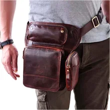 Горячая Распродажа Crazy Horse Натуральная кожа дизайнерская Мужская винтажная крутая маленькая сумка-мессенджер с ремнем поясная сумка-мешок 3108