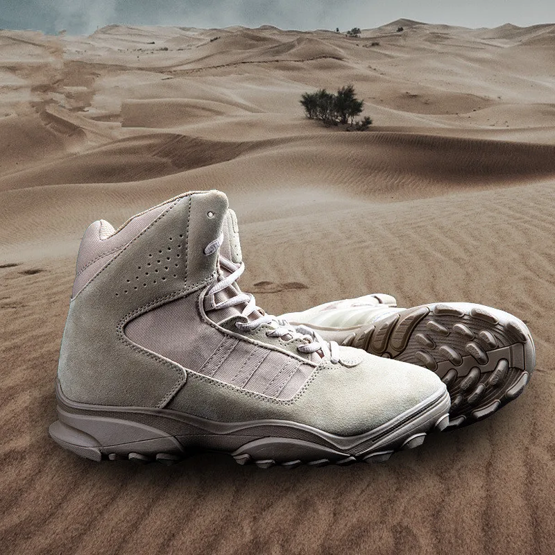 Sapatos de Treinamento ao ar Livre Fãs do Exército Militar Tático Homens Escalada Caminhadas Meio Ajuda Botas Masculino Respirável Deserto Combate Trabalho