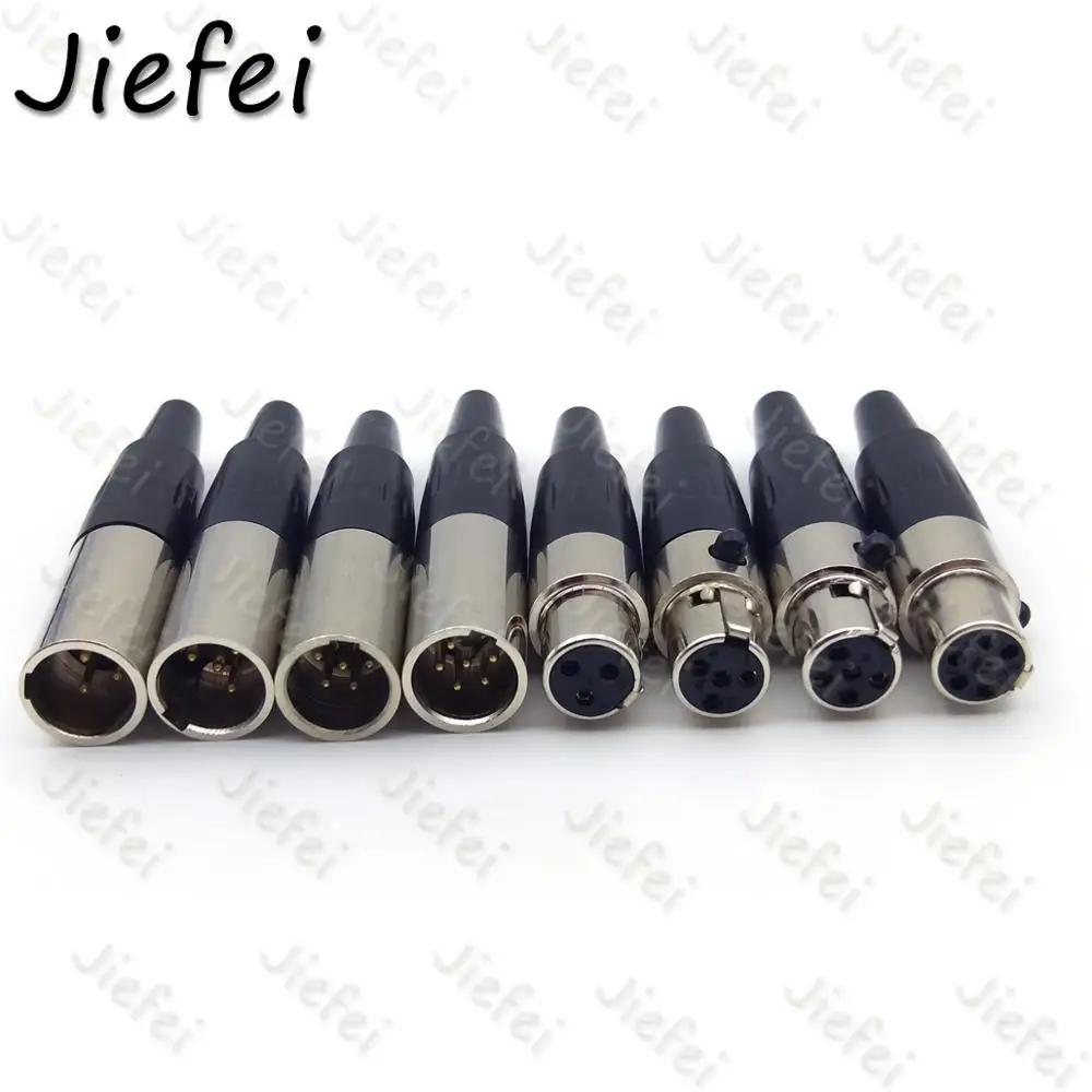 

20set high quality Mini XLR 3 4 5 6 Pin Male + Female Plug XLR Audio Microphone Connector for Cable Soldering Straight Adapter