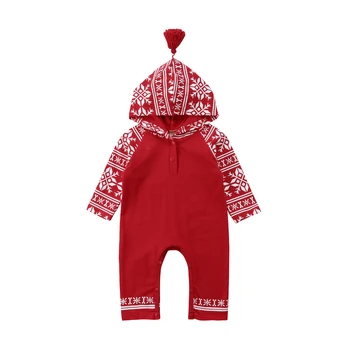 

Christmas Baby Girls Boys Red Rompers Newborn Infant Baby Long Sleeve Rompers Jumpsuits Xmas Baby Costumes