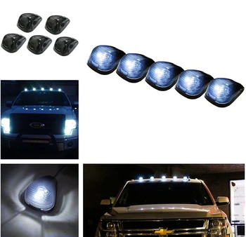 

5x Smoked Lens/Super White T10 LED Cab Top Roof Running Clearance Marker Lights