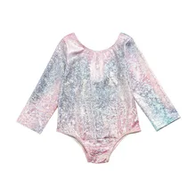 Детские купальники для девочек Дети полиэстер Одна деталь купальники костюм бикини Beach градиент купальник с узором пляжная K314