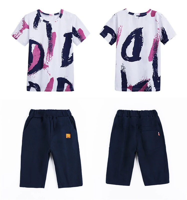 New Baby Boy Summer Clothes Set For Toddler Kids Clothing Cartoon Printed Short Sleeve T-shirt + Pants Boy Suit Sports Two-piece (10)