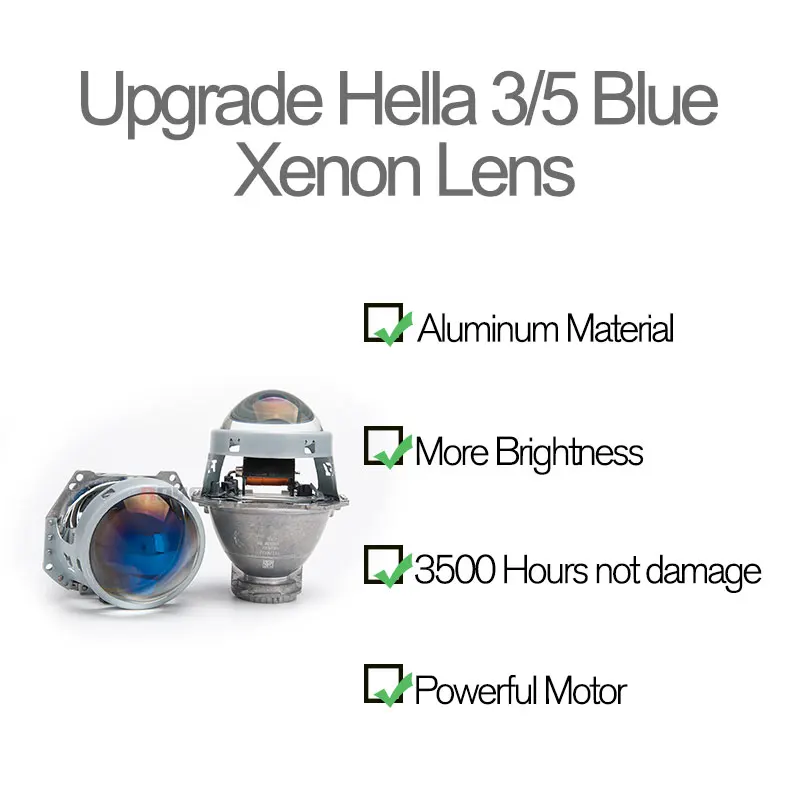 Обновленная линза ROYALIN Hella 3/5 G2 линзы проектора Bi Xenon Blue пленка с покрытием 3 0
