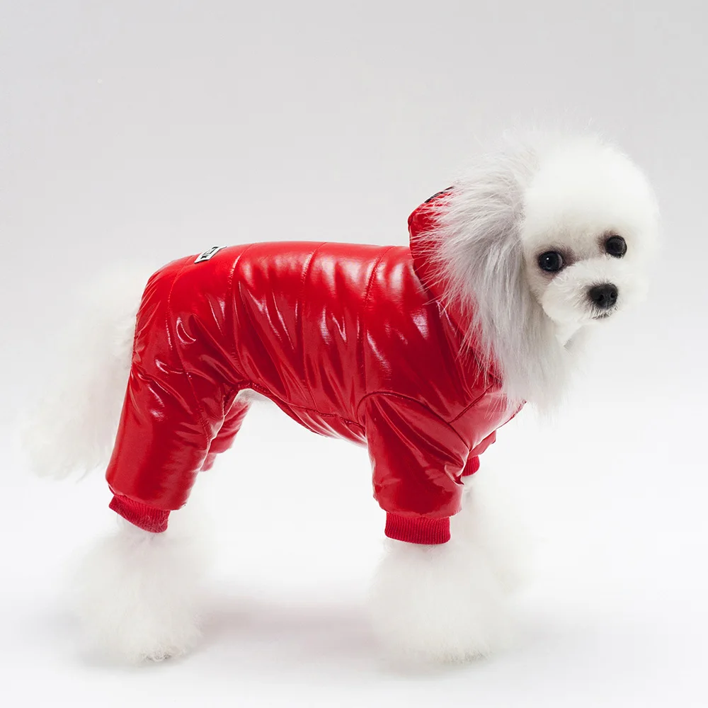Red Waterproof Водонепроницаемые теплые зимние комбинезоны для собак, чихуахуа, йоркширского терьера, щенка, маленьких питомцев, одежда для собак, комбинезон, парки, пуховое пальто - Цвет: Red Waterproof