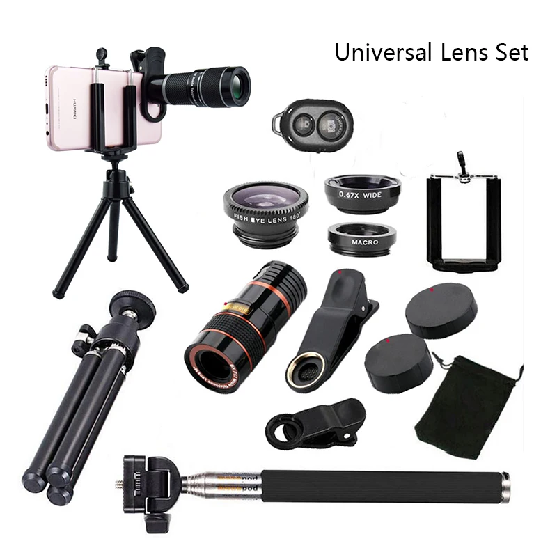 Universal Cellphone Lens Kit for iPhone 16x Zoom Universal Telephoto Shooting Tripod Set For Iphone Samsung Huawei Smartphones