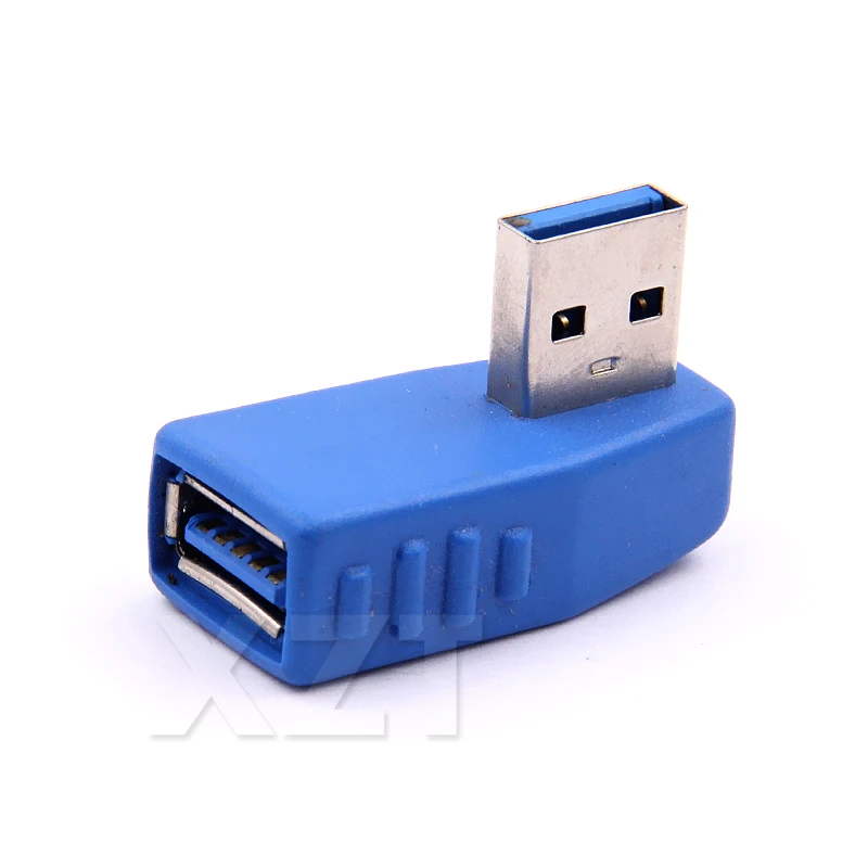 Новинка, 1 шт., USB 3,0, 90 градусов, левый USB, мужской на женский, адаптер, USB 3,0, мужской на женский, 90 градусов, конвертер