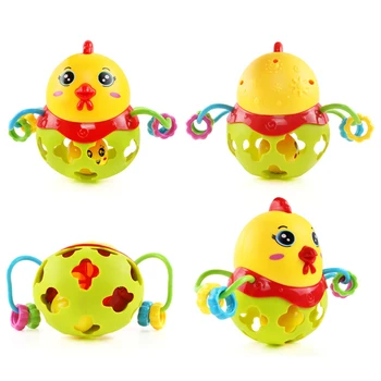 

Baby Rattles Toy Plastic Animal Music Hand Shake Toy Intelligence Grasping Soft Rubber Hand Bell Early Educational Gift For Kids