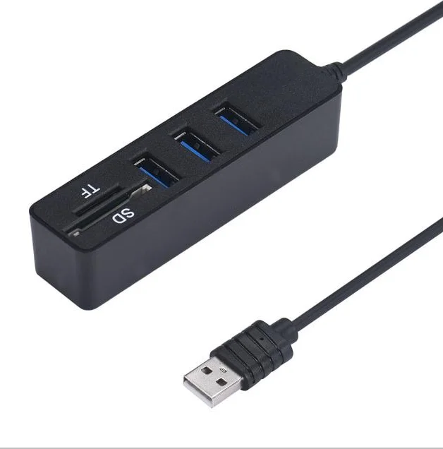 Mecall Tech 2 в 1 супер скорость USB 2,0 3 порта разветвитель концентратор+ USB кард-ридер#1425