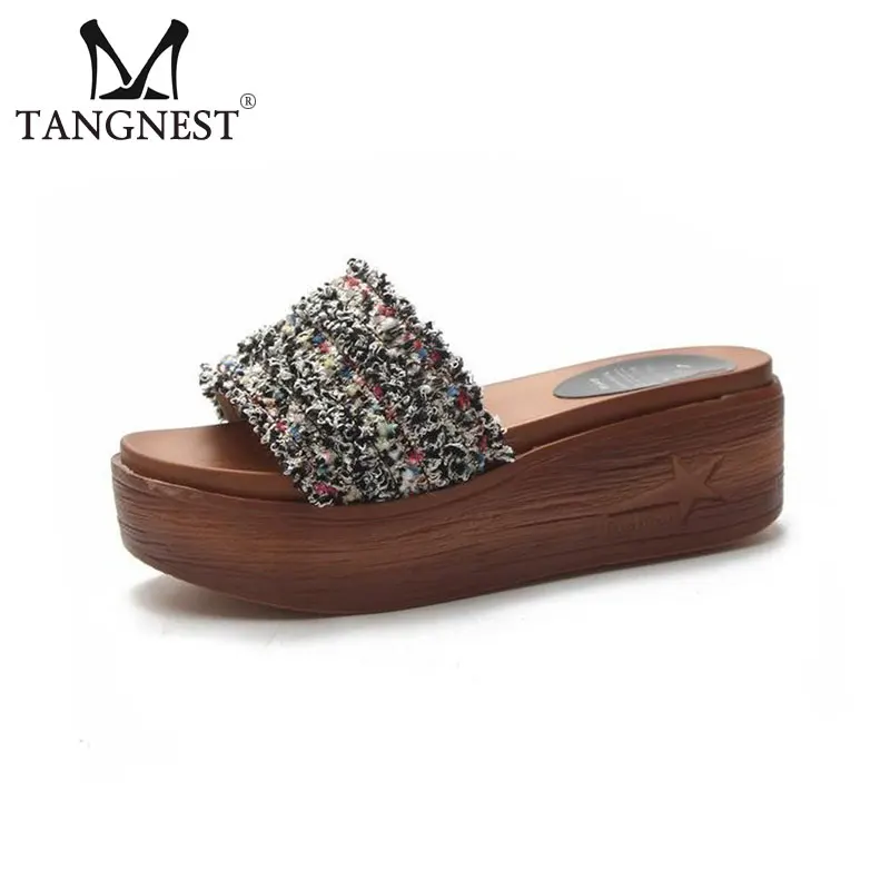 trendy platform preparation fashion slippers