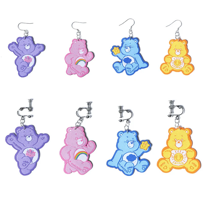 

Cute Romantic New Design Bear Earrings Clips Women Dangle Earrings Mix-match Drop Earrings Fashion Jewelry For Party 2019 New