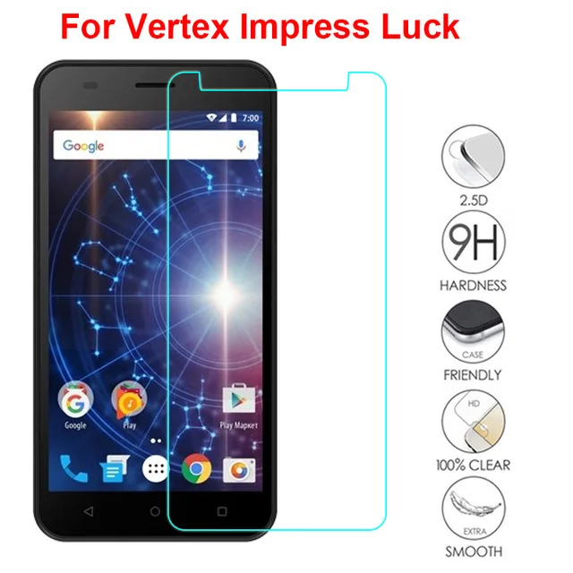Закаленное стекло Vertex Impress Luck для защиты экрана 100% Высококачественная защитная