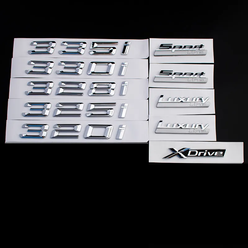 

3D 320i 323i 325i 330i 335i Xdrive Luxury Line Rear Boot Trunk Emblem Lettering Badges Logo for BMW 3-series F30 F31 F34 E90 E46