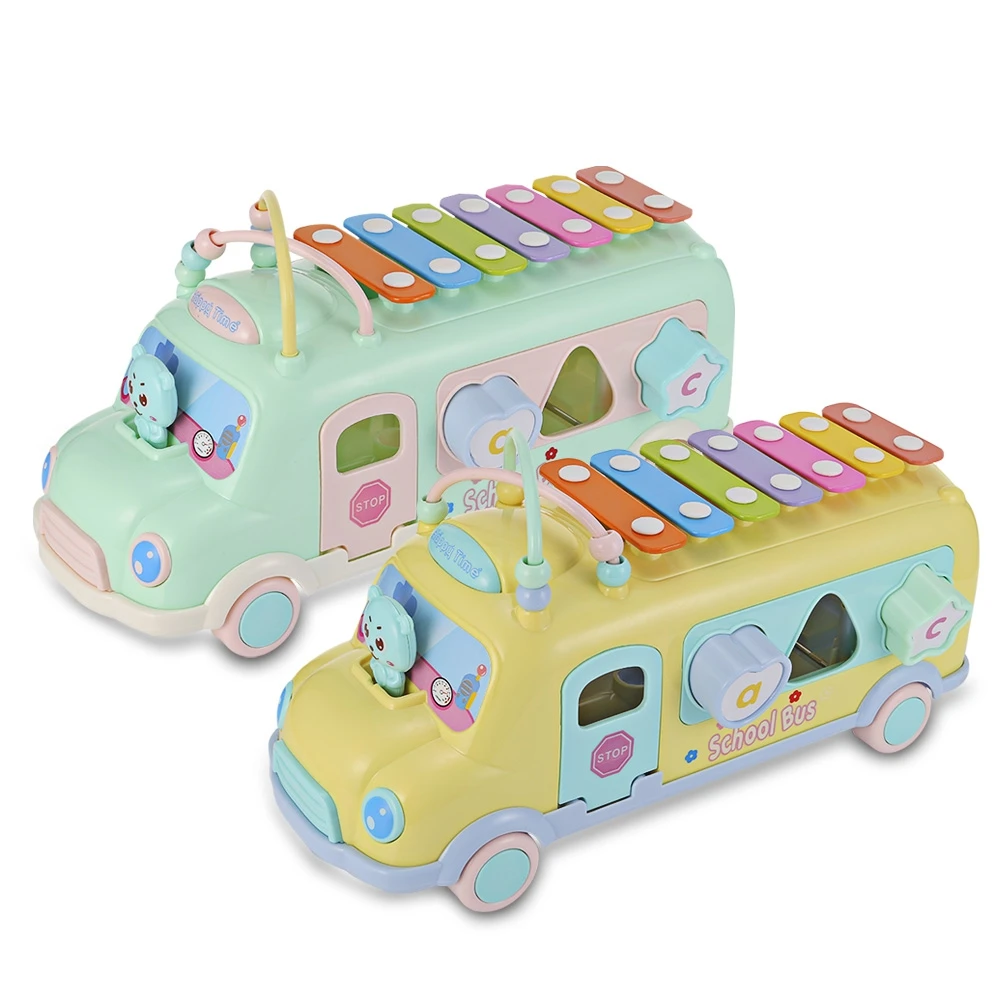 Baby Musical Toy Percussion Kid Music Instrument School Bus Toys Piano Matching Blocks kid Early Learning Educational Fun Toy (13)