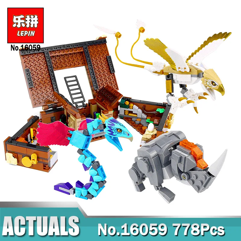 

Lepin 16059 Harry Movie Potter The Newt`s Case of Magical Creatures Set compatible Legoing 75952 Building Blocks Educational Toy
