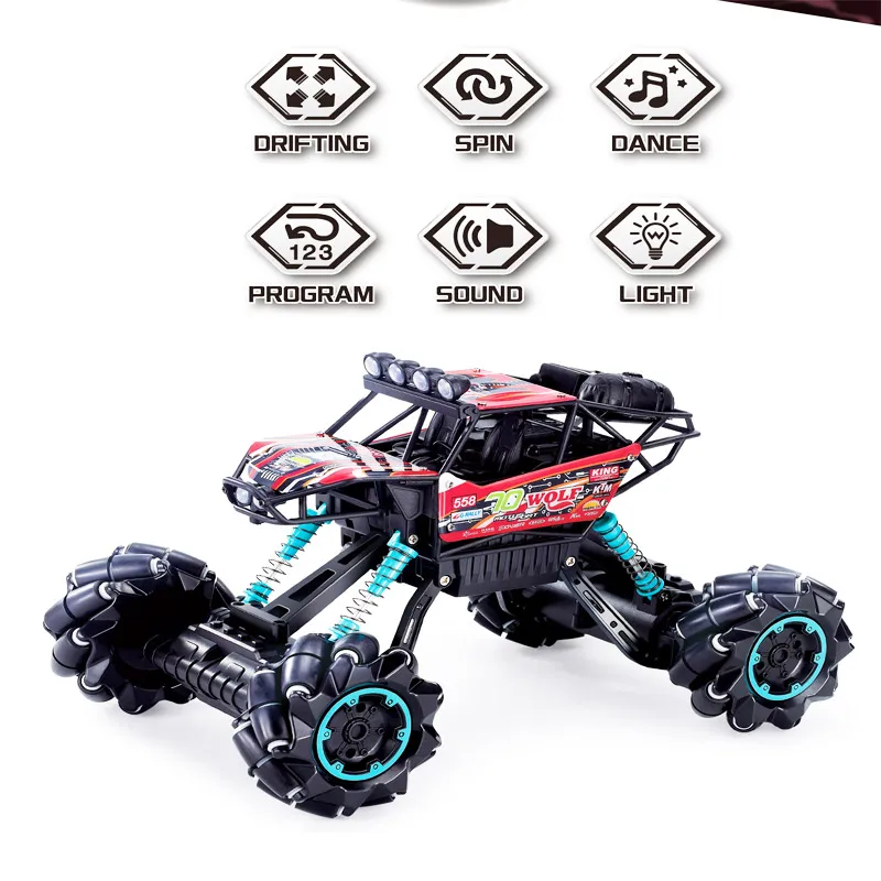 

1:14 Remote Control Stunt Car 2.4G RC Car 4WD Skidding RC Car Drift Climbing RC Off Road Vehicle with Lights Music Kids Toys