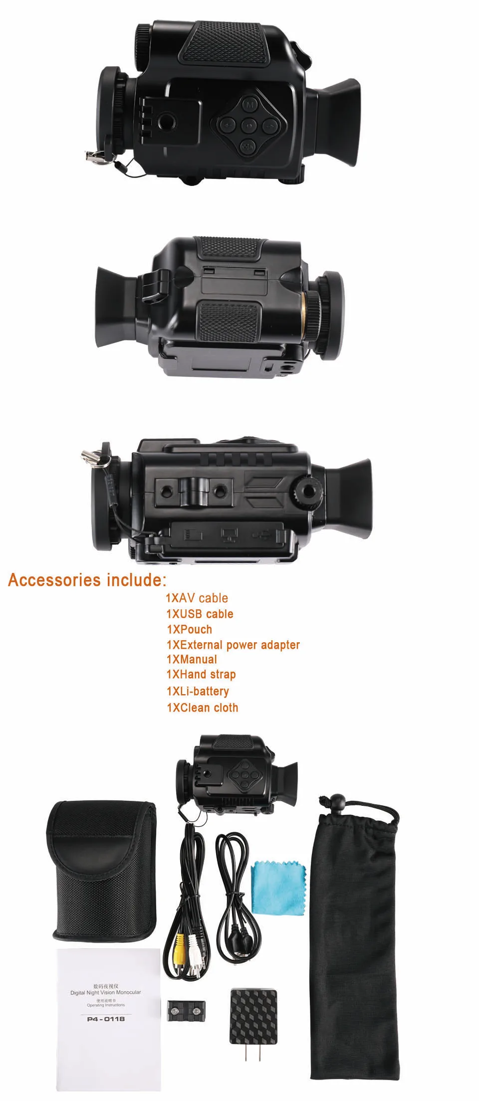 Infravermelhas do Tamanho Monocular para Vendas nv do Zumbido das Câmeras 5x da Ação do Esporte da Visão Noturna de p4 Câmeras Digitas 0118 Mod. 1270304 12 da visão noturna de p4 0118 digitas monocular para vendas