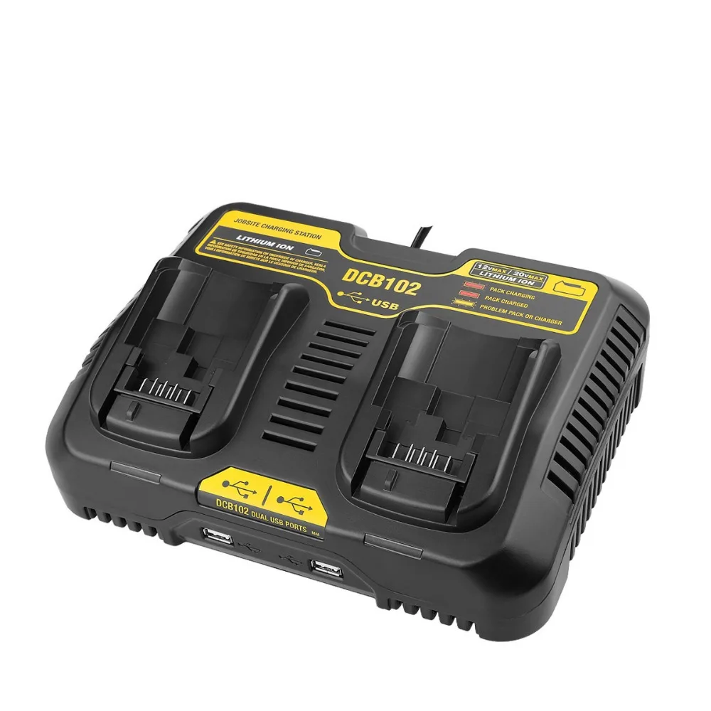 Fast charging DCB102 Li ion Battery charger For DeWalt 12V 14.4V 18V