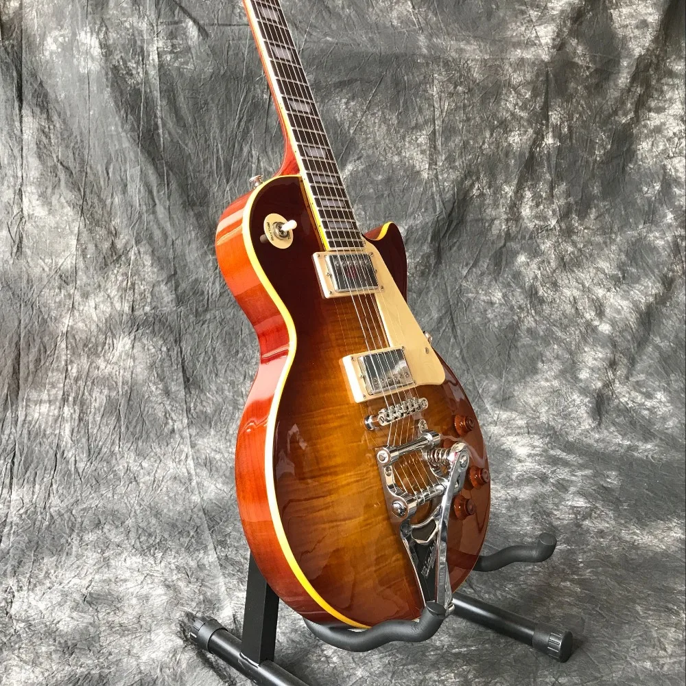Custom shop Tiger Flame standard custom electric guitar Standard 59 Sunburst jazz gitaar,,musical instruments.vibrato system Custom shop Tiger Flame standard custom electric guitar Standard 59 Sunburst jazz gitaar,,musical instruments.vibrato system