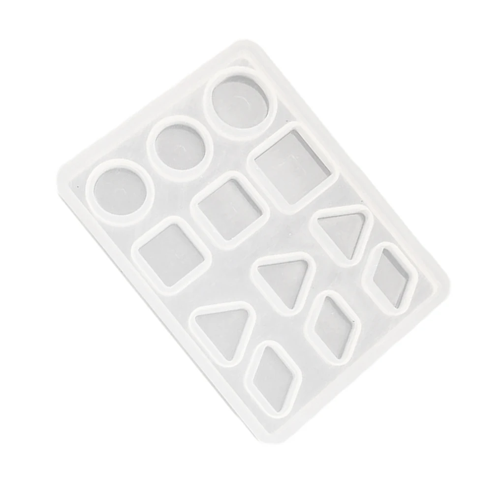 12 Designs Geometric Pendant Necklace Silicone Mould DIY Casting Epoxy Resin Decorative Craft Mold Jewelry Making Mold Tools