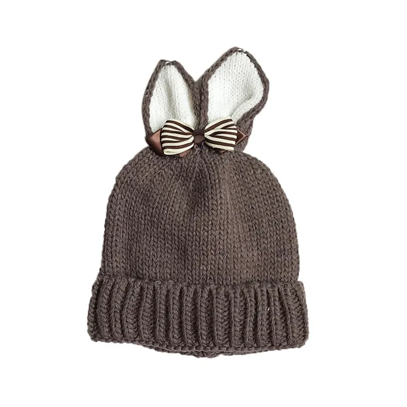 Baby Hats For Girls Boy Baby Knitted Rabbit Ears Newborn Winter Warm Hat Knitted Cotton Cap Kids czapki dla dzieci #4S20 (16)