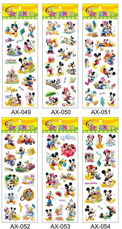 

18 Sheets cute Cartoon Mickey Minnie Mouse Bubble stickers 3D Puffy wall stickers for kids Notebook Sticker Label Decoration