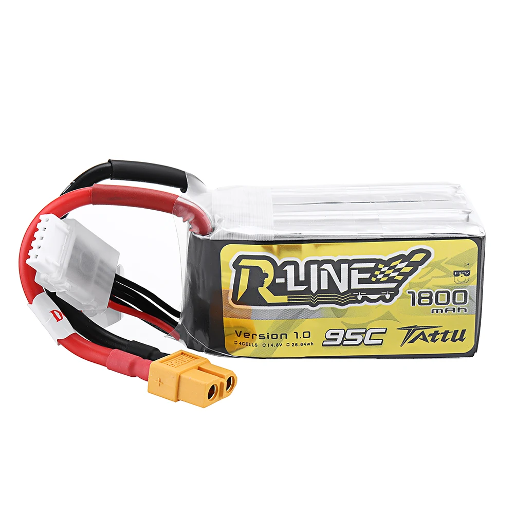 4 шт. TATTU R-LINE Версия 1 0 14 8 V 1800mAh 95C 4S Lipo батарея для RC Quadcopter FPV Racing Drone | Игрушки и хобби