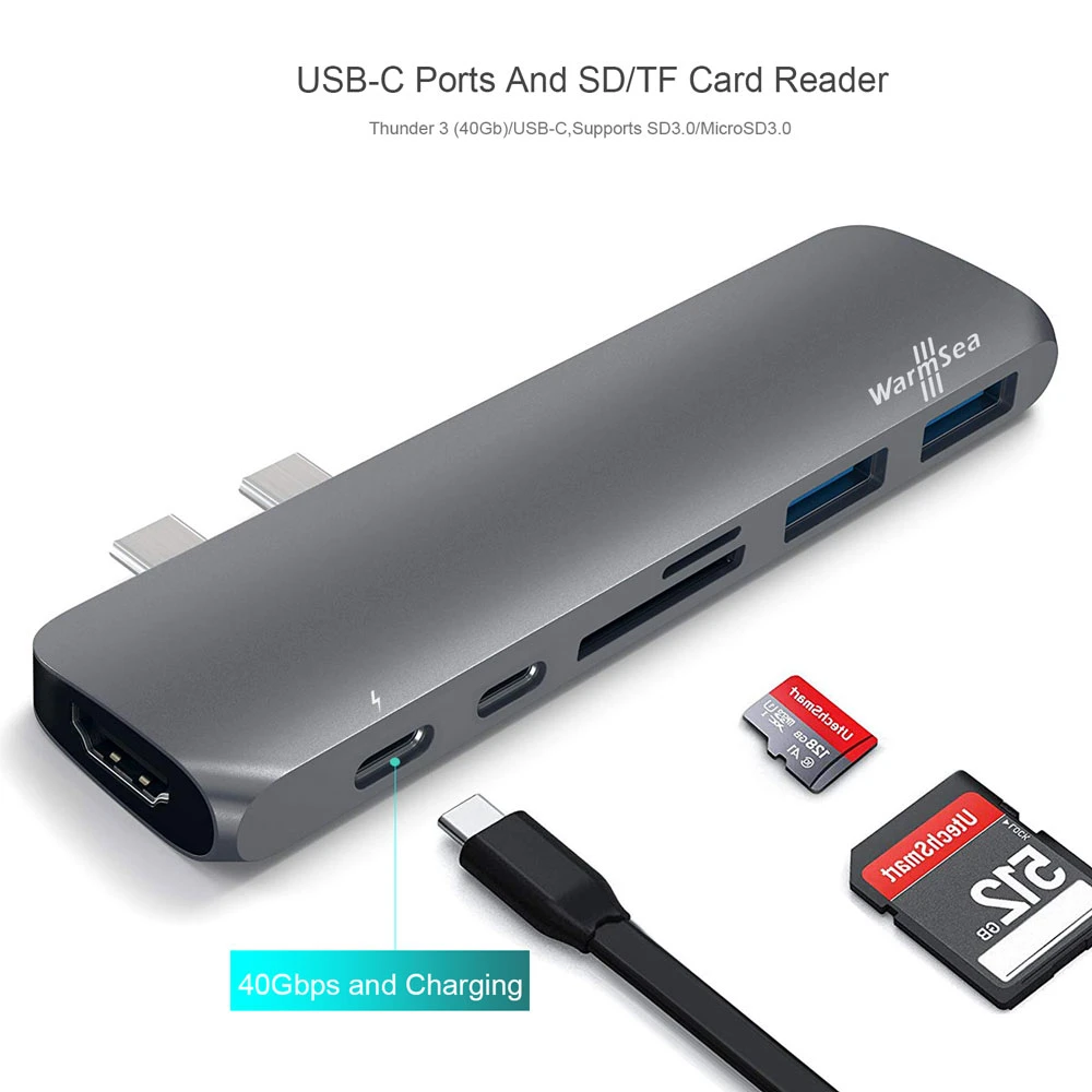 USB хаб с интерфейсом Thunderbolt 3 TYPE C HDMI 4k PD 0|usb-c hub|macbook usb c adapterhub adapter |
