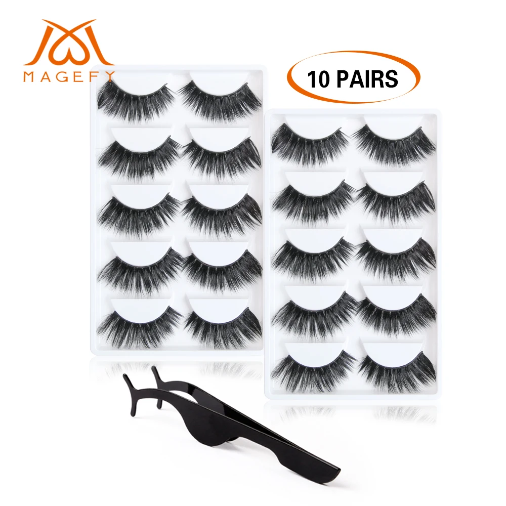 

2019 NEW 10 pairs Mink Eyelashes 3D Natural False Eyelashes 3d Mink Lashes Soft Eyelash Extension Makeup Kit Cilios