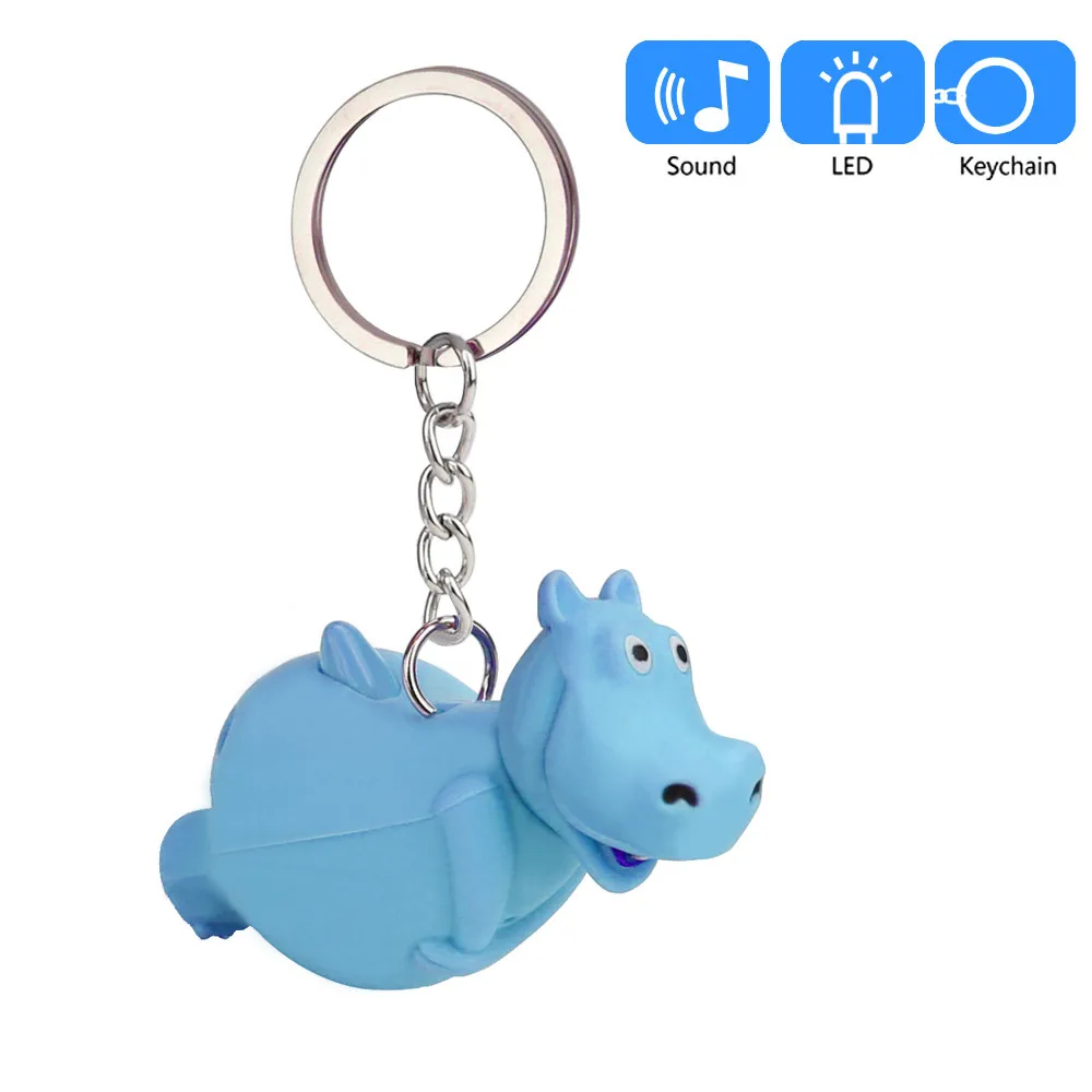 

Cute Cartoon Hippo With LED Light And Sound Keyfob Kids Toy Gift 10.8