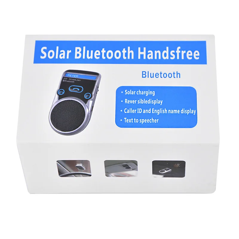 Солнечный динамик телефон беспроводной Bluetooth громкой связи ЖК-дисплей Автомобильный комплект Bluetooth динамик для мобильного телефона Hands Free
