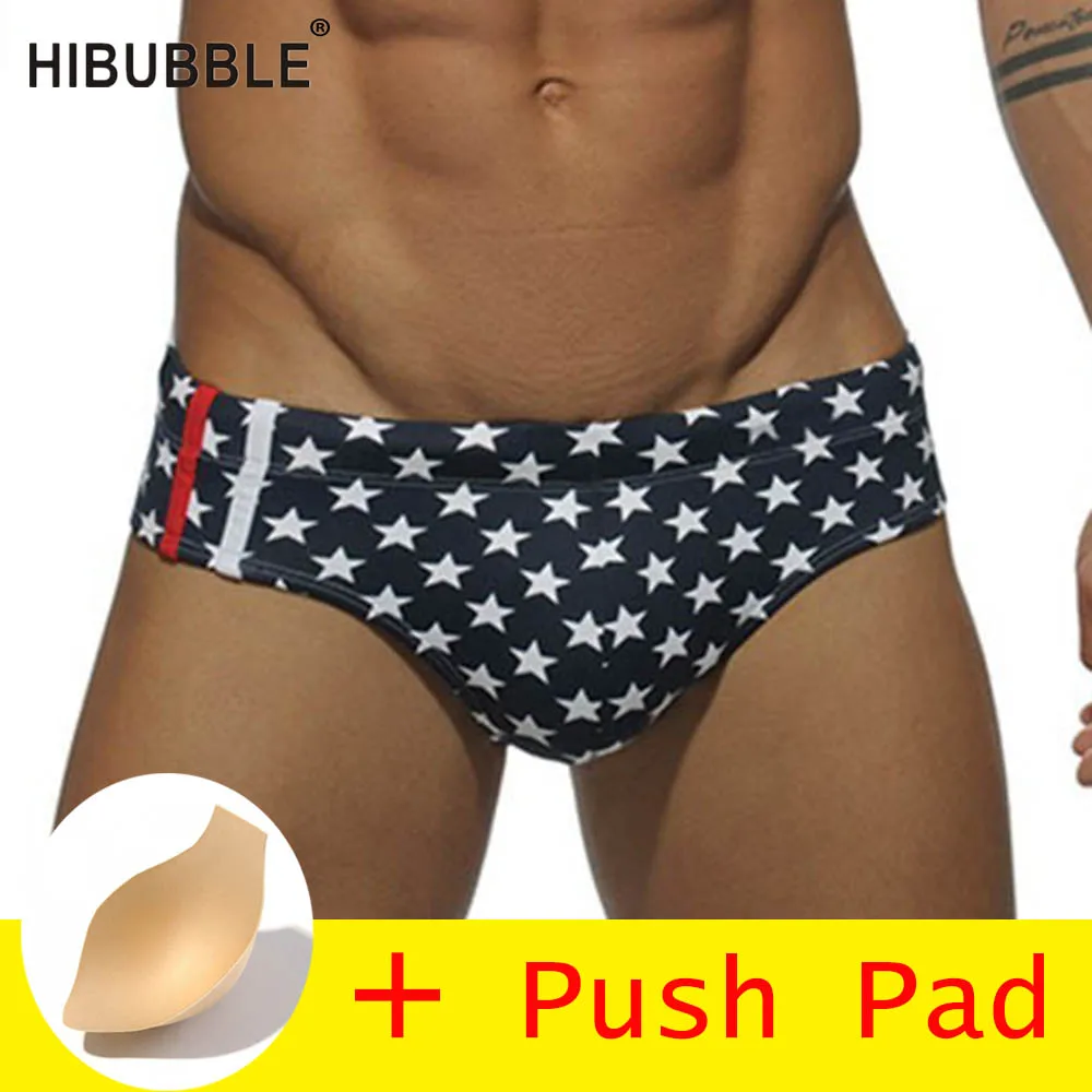 

HIBUBBLE Swimwears Men Low Waist Sexy Men Surf Briefs Waterproof Men's Swimming Bath Trunks Beach Shorts Gay Swimsuits