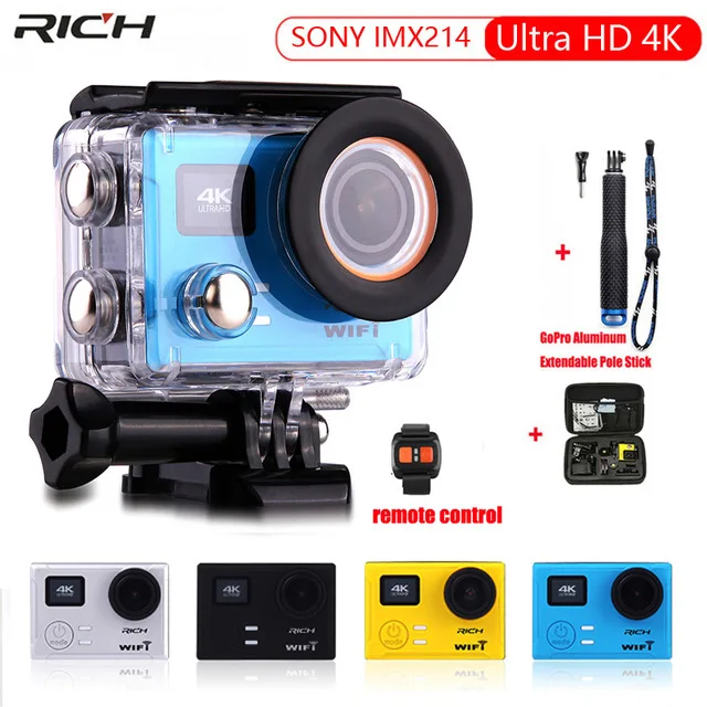 

Action Camera Ultra HD 4K 1080p 60fps 12MP Remote control WiFi IMX214 Built-in Gyro 170 d wide angle Extreme Sports camera