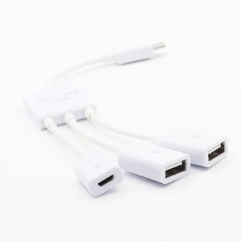 

3 In 1 Micro USB Power Charging OTG Hub Cable Adapter Converter Extender for Samsung Sony Toshiba EM88