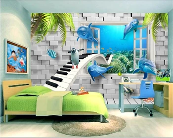 

beibehang wallpaper for kids room papel de paredeHD behang modern creative underwater world children room background wallpaper