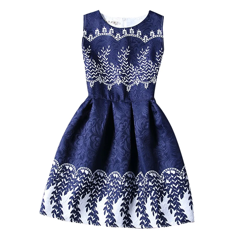 

New Big Kids girls Summer Dress Sleeveless Print Party Dresses ladies summer styles sundress female Vestidos Girls Clothes